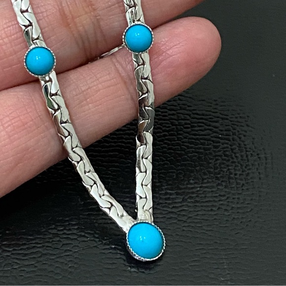 SARAH COVENTRY “Summer Skies”Faux Turquoise Micro Cabochon Silver-tone Necklace - Picture 5 of 12